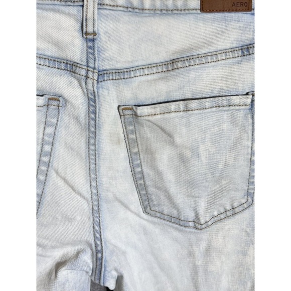 Aeropostale High Rise Flare Jeans Womens Size‎ 8 Acid Wash Distressed Denim - Picture 9 of 15